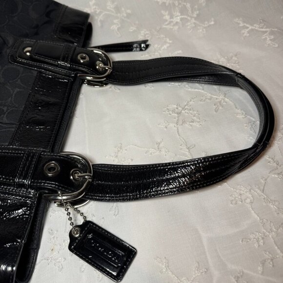 Coach Black Soho Pleated Shoulder Bag - Picture 6 of 8